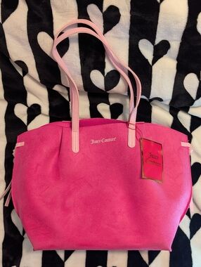 Juicy Couture Hot Pink Faux Suede Tote Bag 🆕